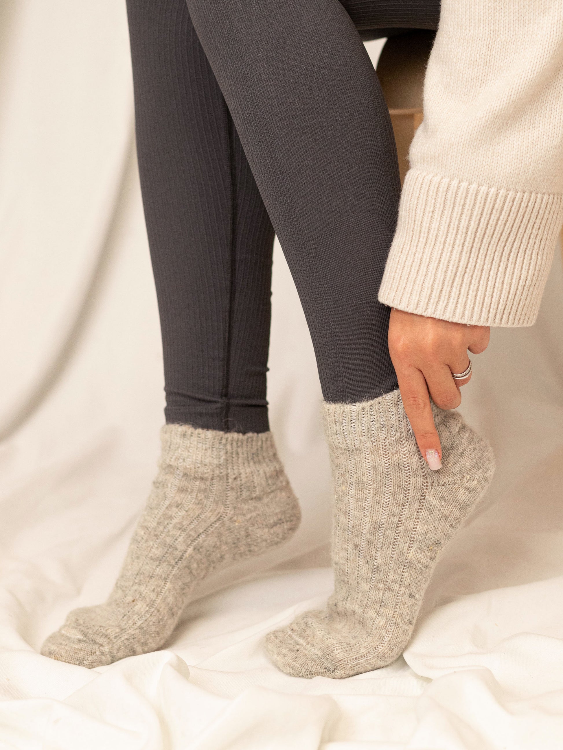 Aurora Wool Footies, Grey