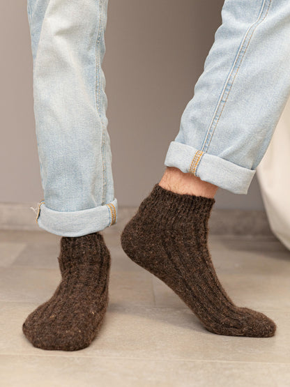 Aurora Wool Footies, Dark Brown