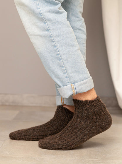 Aurora Wool Footies, Dark Brown