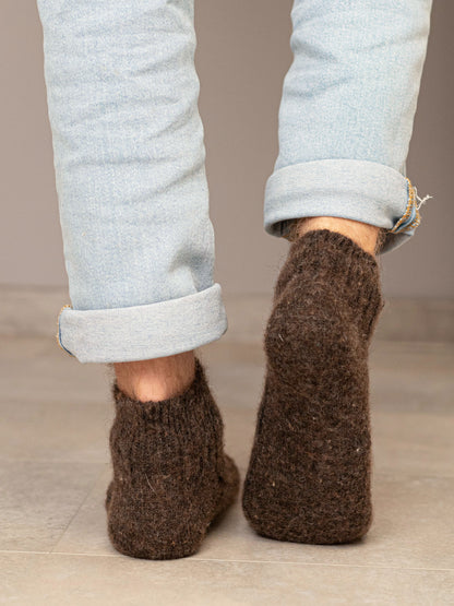 Aurora Wool Footies, Dark Brown
