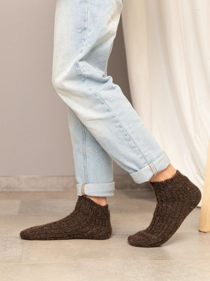 Aurora Wool Footies, Dark Brown