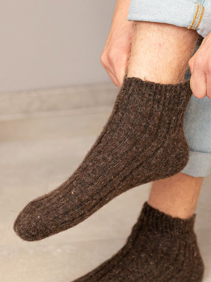 Aurora Wool Footies, Dark Brown