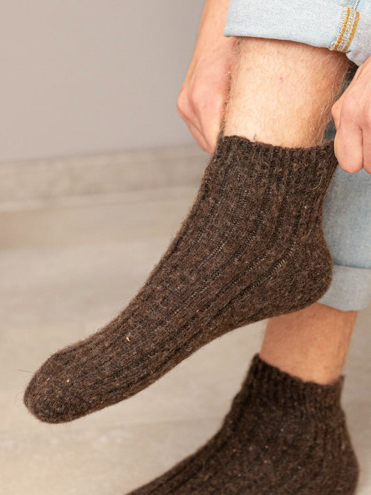 Aurora Wool Footies, Dark Brown