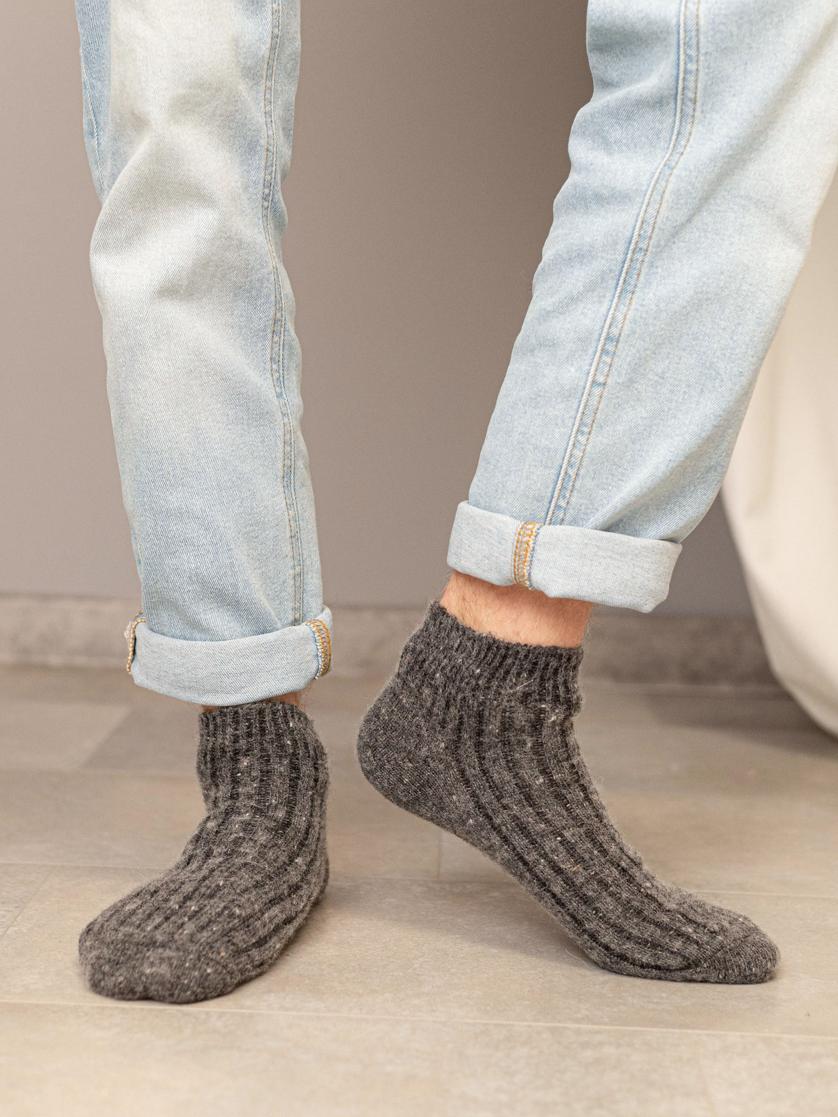 Aurora Wool Footies, Dark Grey