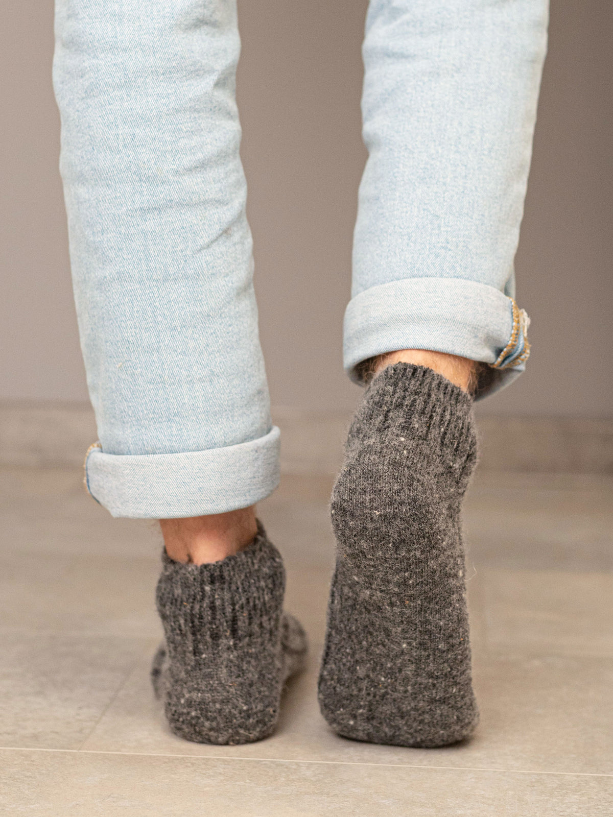 Aurora Wool Footies, Dark Grey