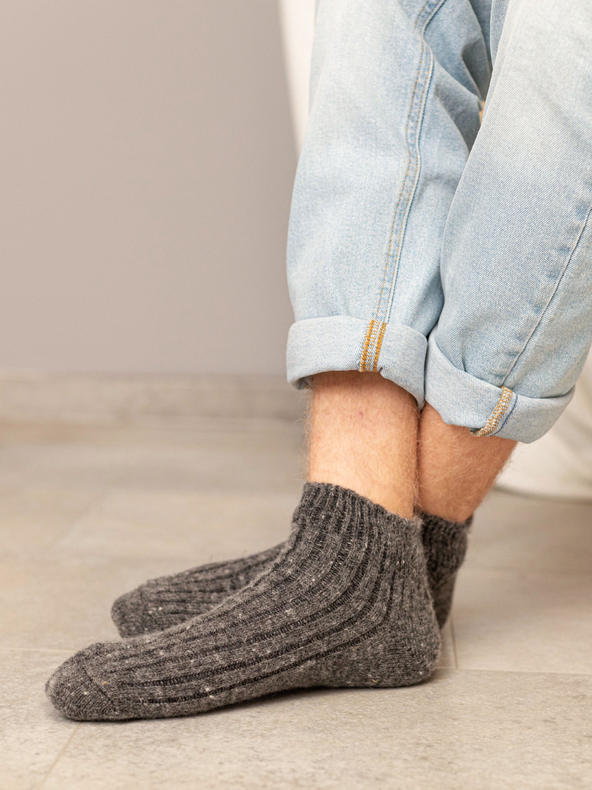 Aurora Wool Footies, Dark Grey