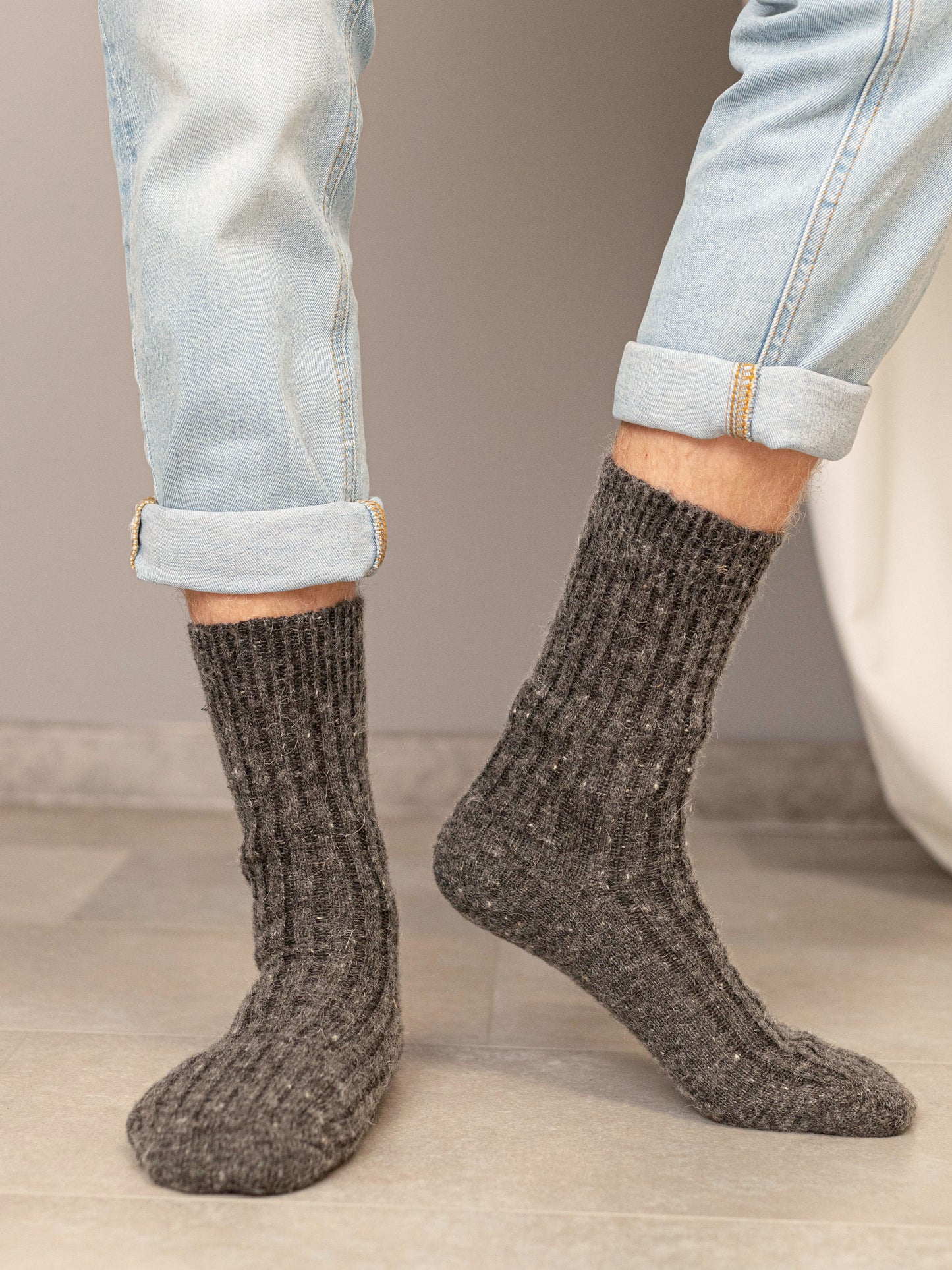 Aurora Wool Socks, Dark Grey