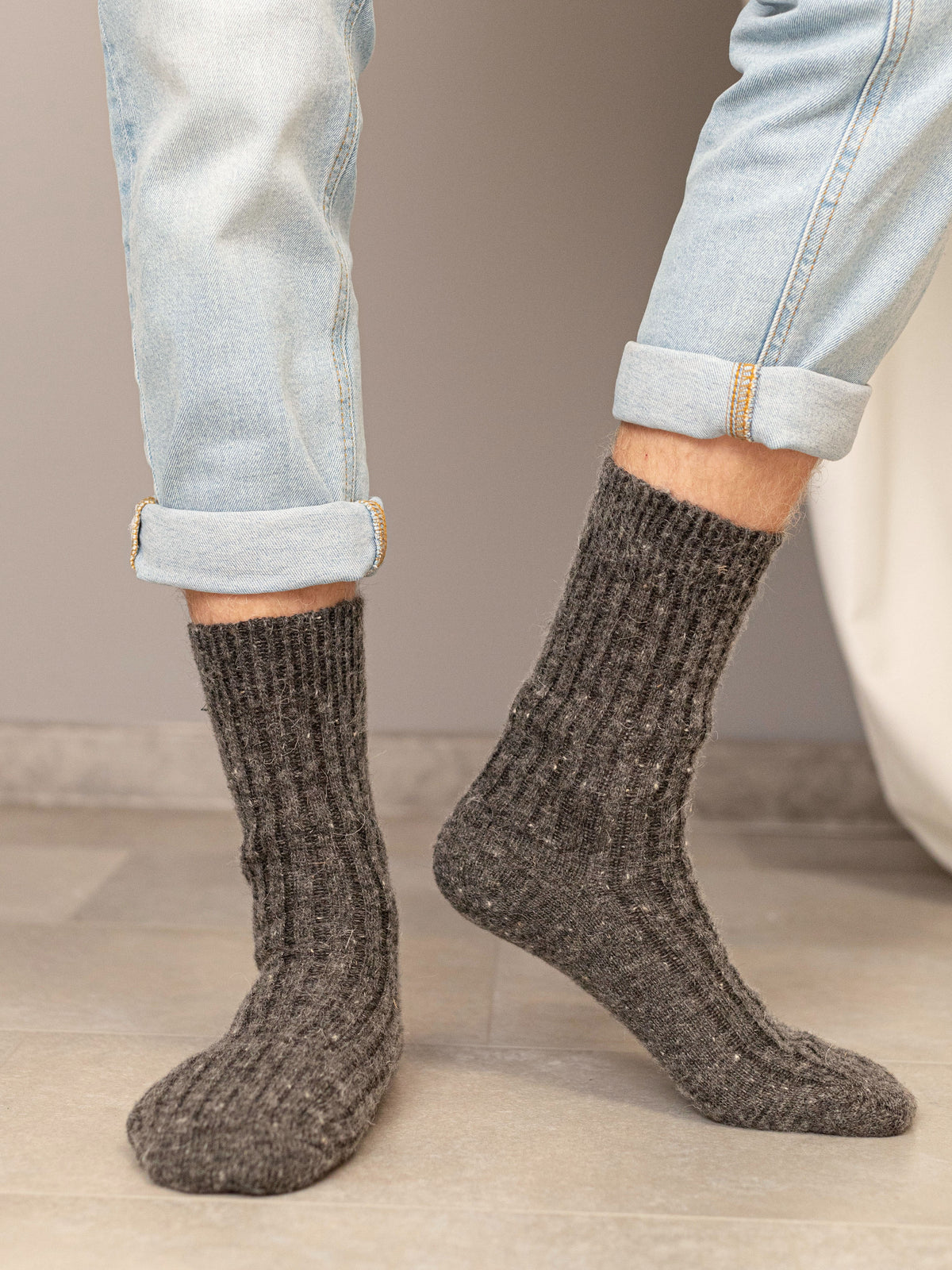Aurora Wool Socks, Dark Grey