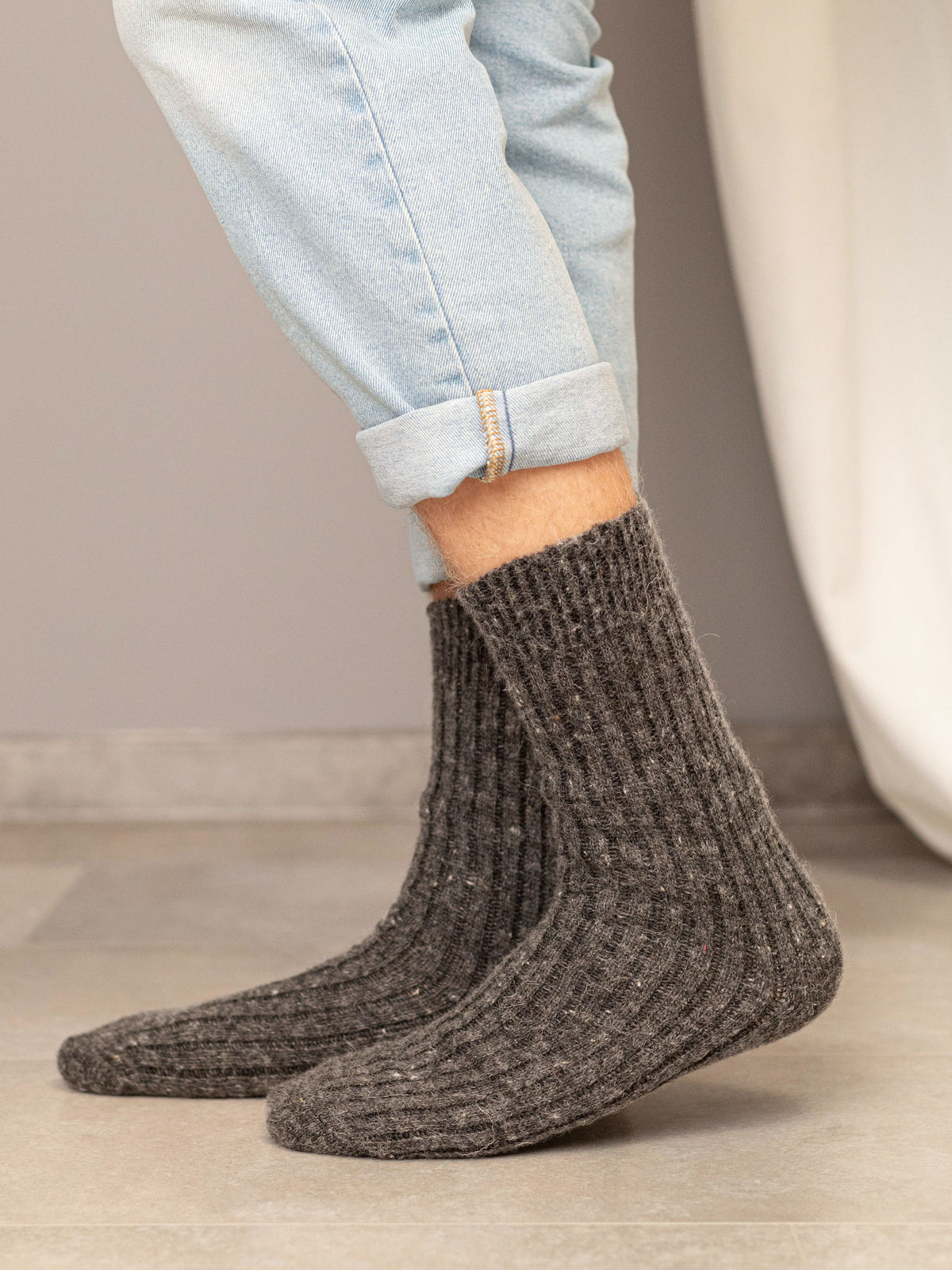 Aurora Wool Socks, Dark Grey