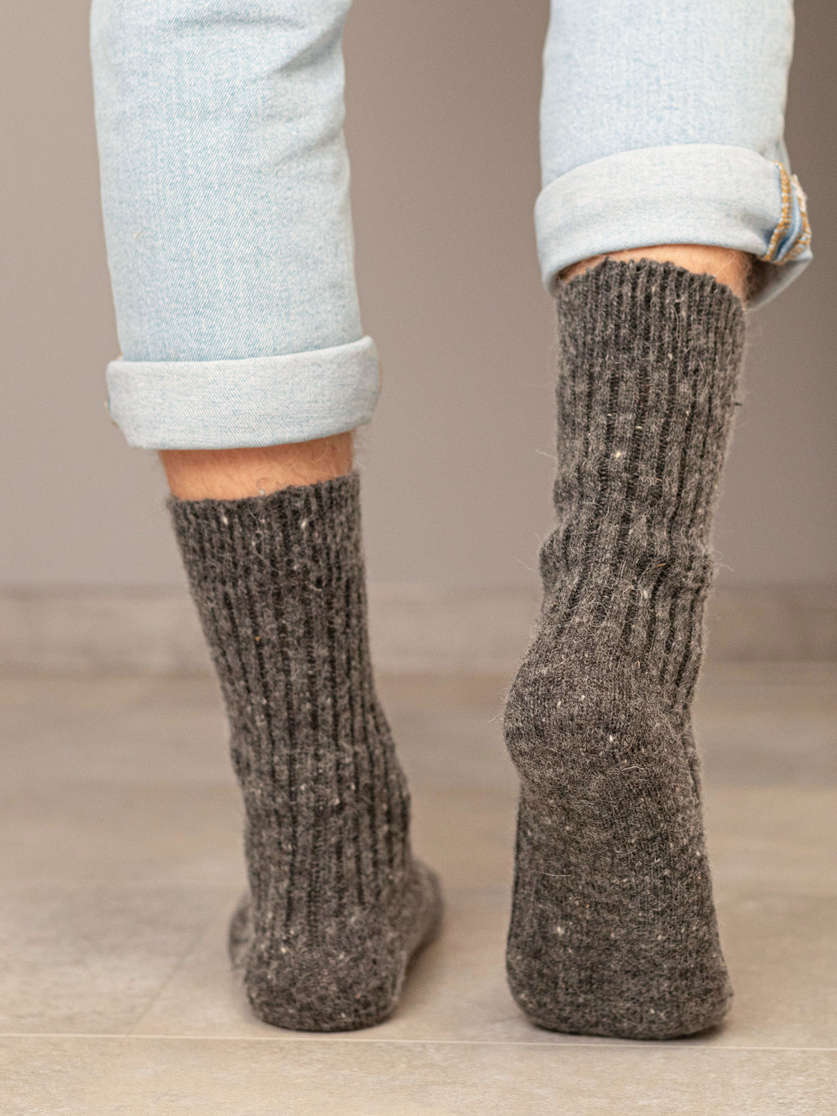 Aurora Wool Socks, Dark Grey