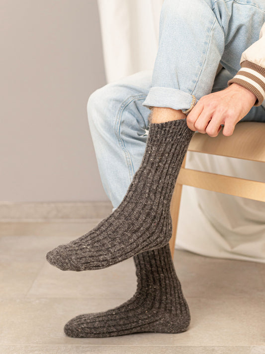 Aurora Wool Socks, Dark Grey