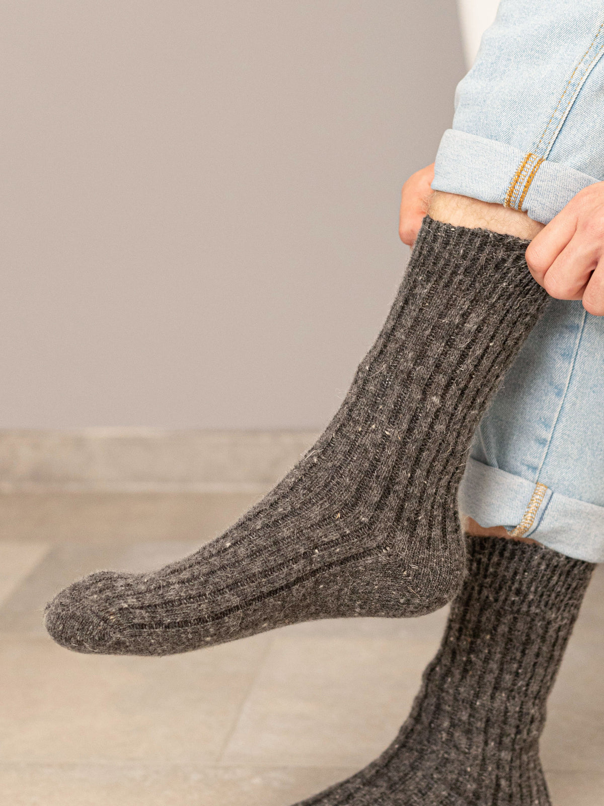 Aurora Wool Socks, Dark Grey