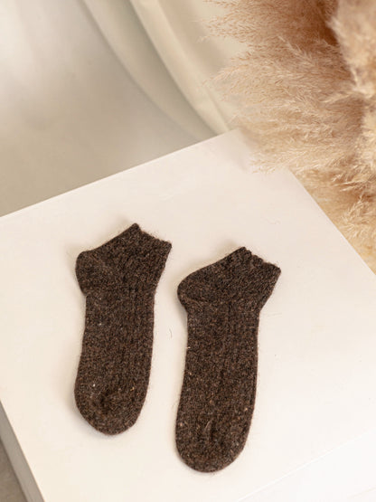 Aurora Wool Footies, Dark Brown