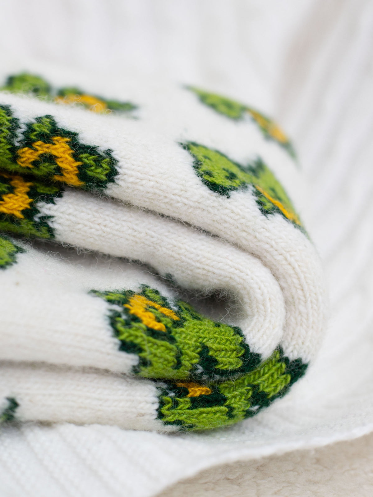Dinosaur Wool Socks, Cream