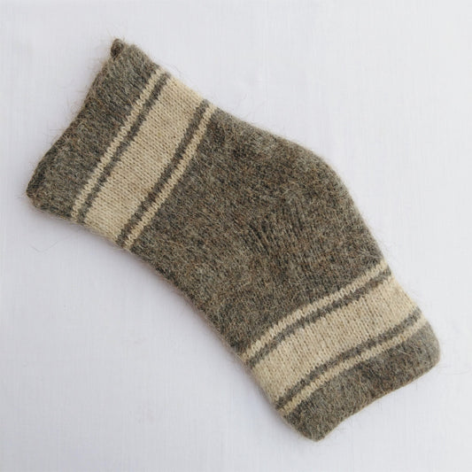 Grey & Cream Wool Knee Warmer