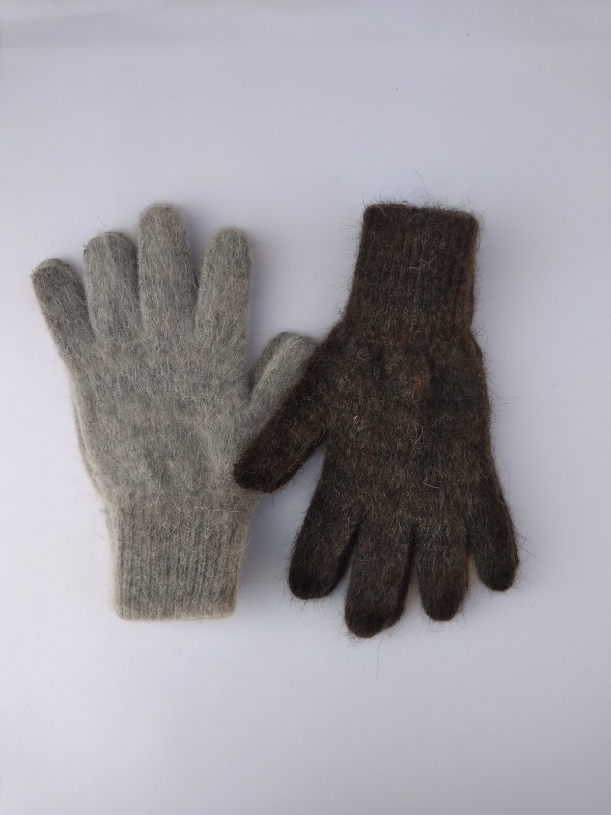Grey Goat Down Wool Gloves