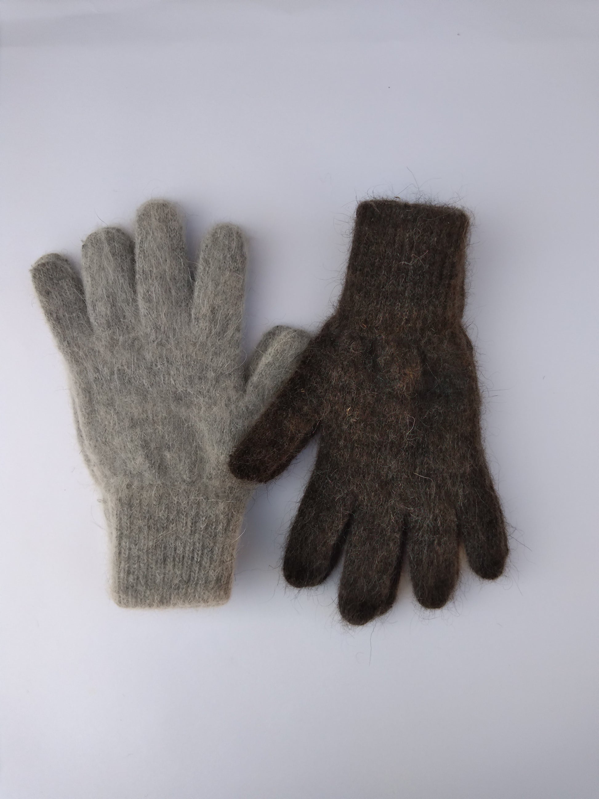 Grey Goat Down Wool Gloves