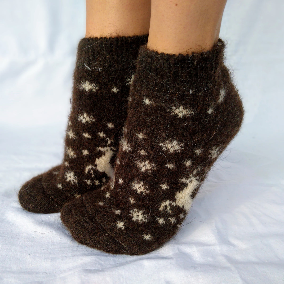 Deer & Snowflake Wool Footies