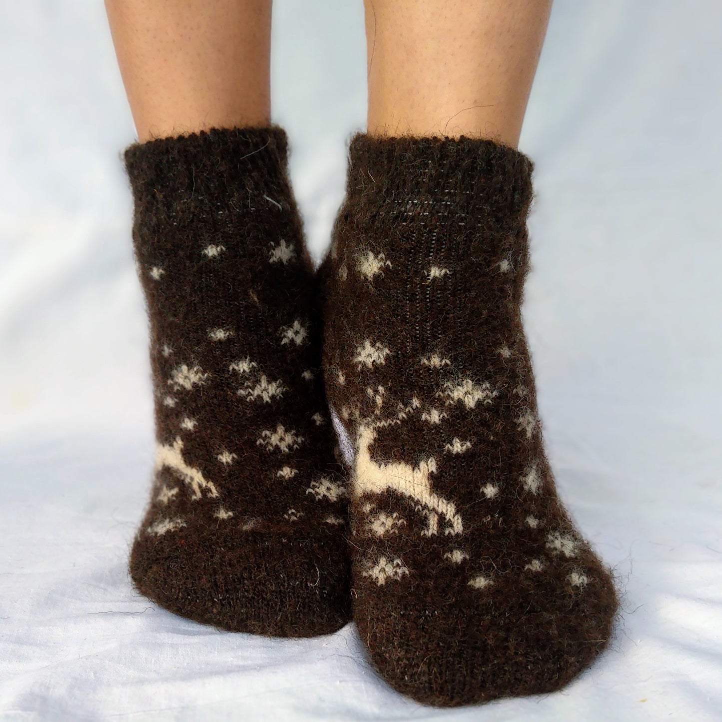 Deer & Snowflake Wool Footies