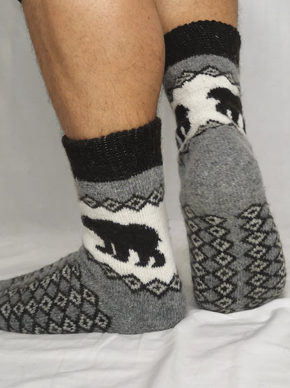 Brown Bear Wool Socks