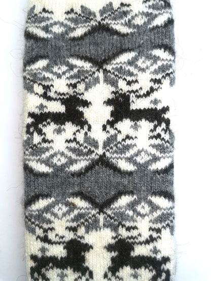 Deer & Diamond Wool Knee-High Socks, Cream