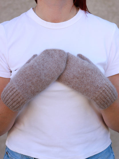 Beige Wool Mittens