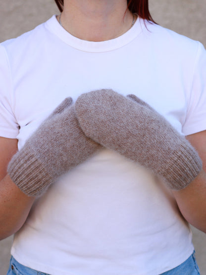Beige Wool Mittens