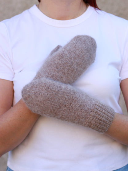 Beige Wool Mittens