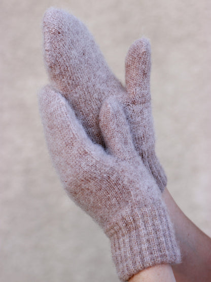 Beige Wool Mittens