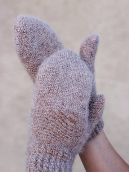Beige Wool Mittens