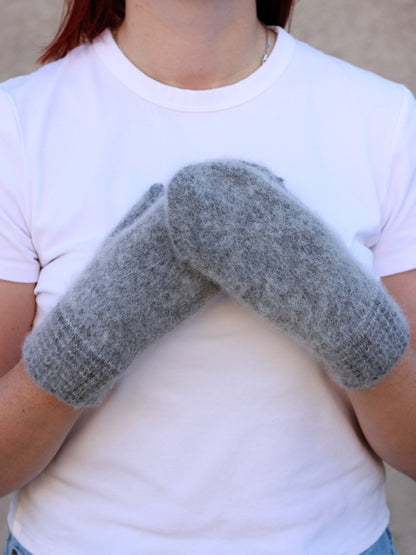 Grey Wool Mittens