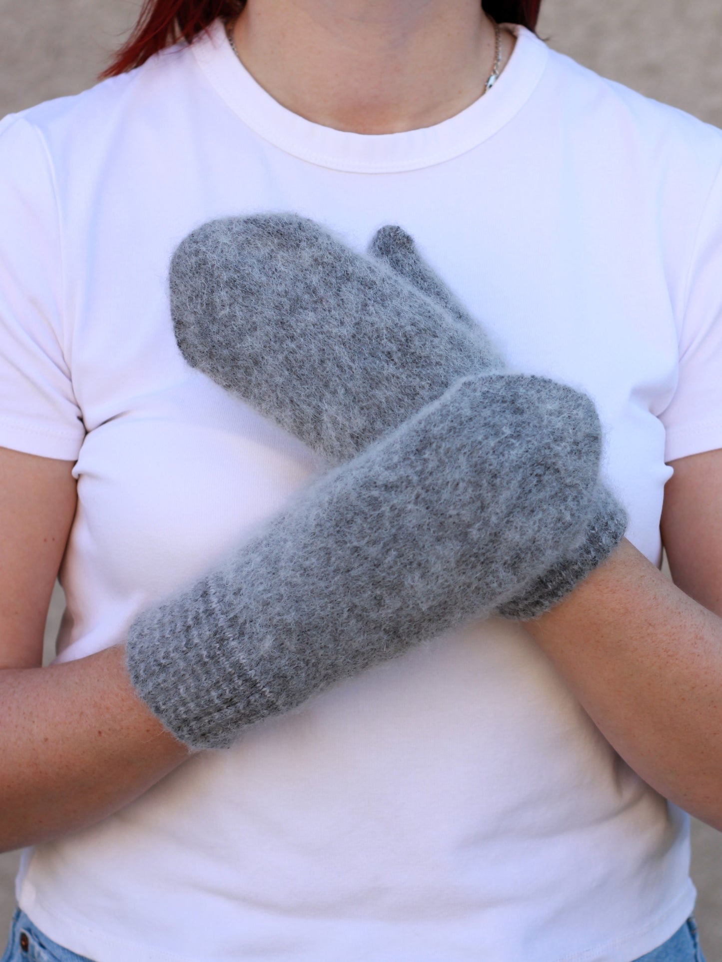 Grey Wool Mittens