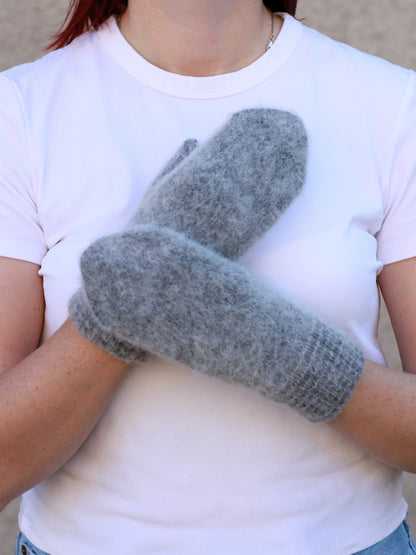 Grey Wool Mittens