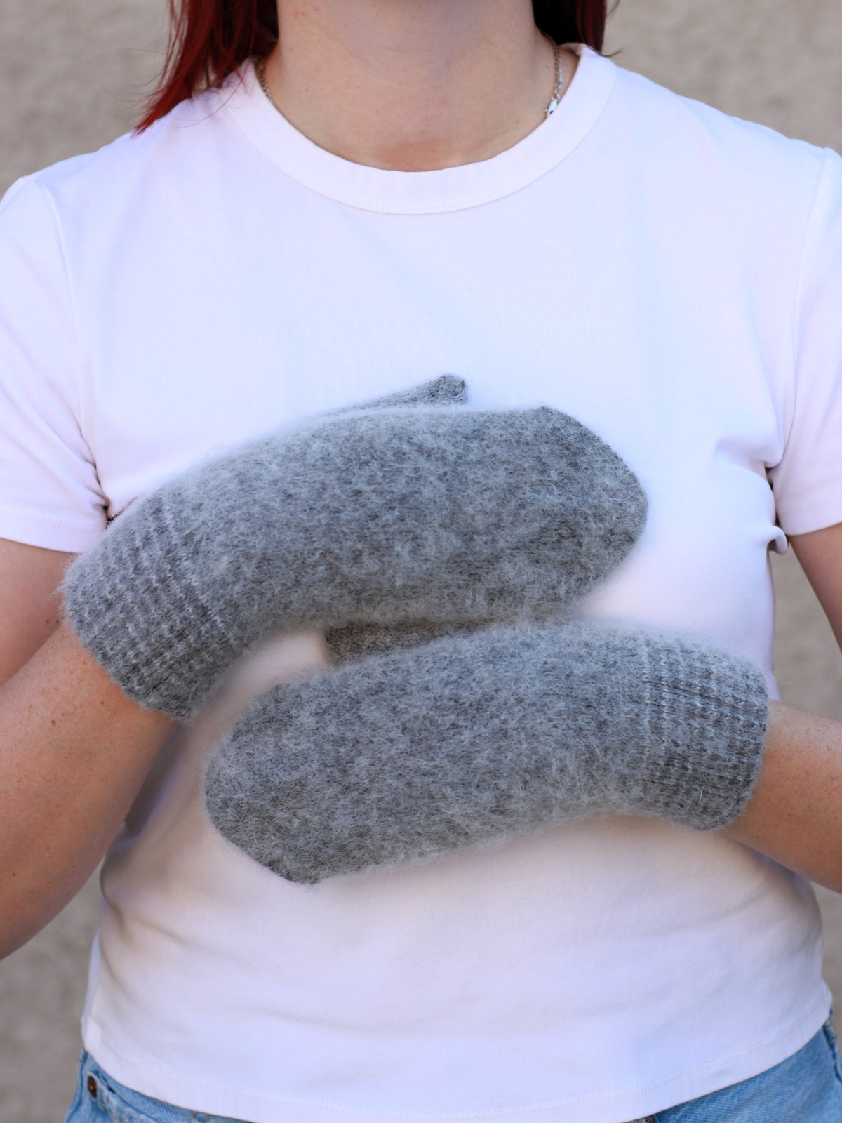Grey Wool Mittens