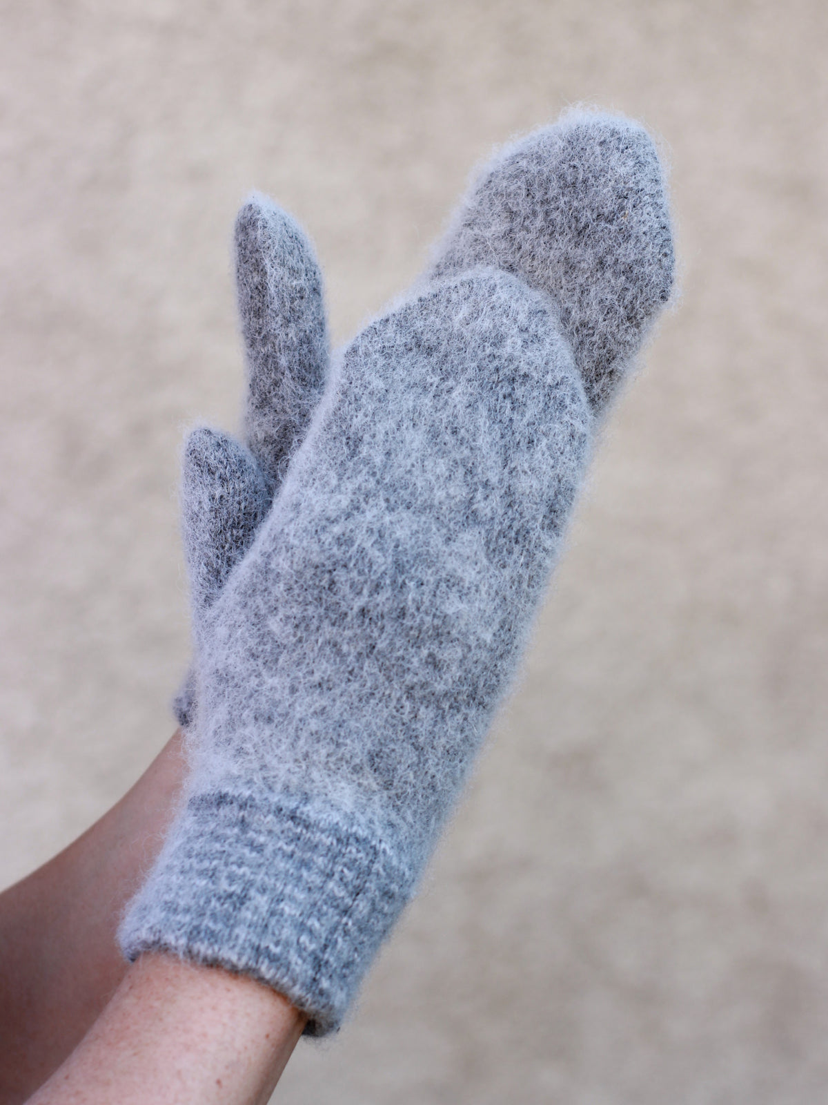 Grey Wool Mittens