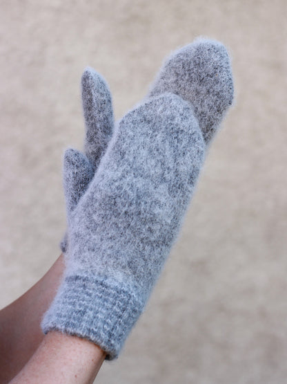 Grey Wool Mittens