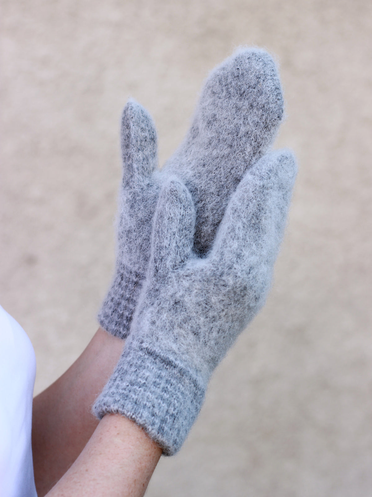 Grey Wool Mittens