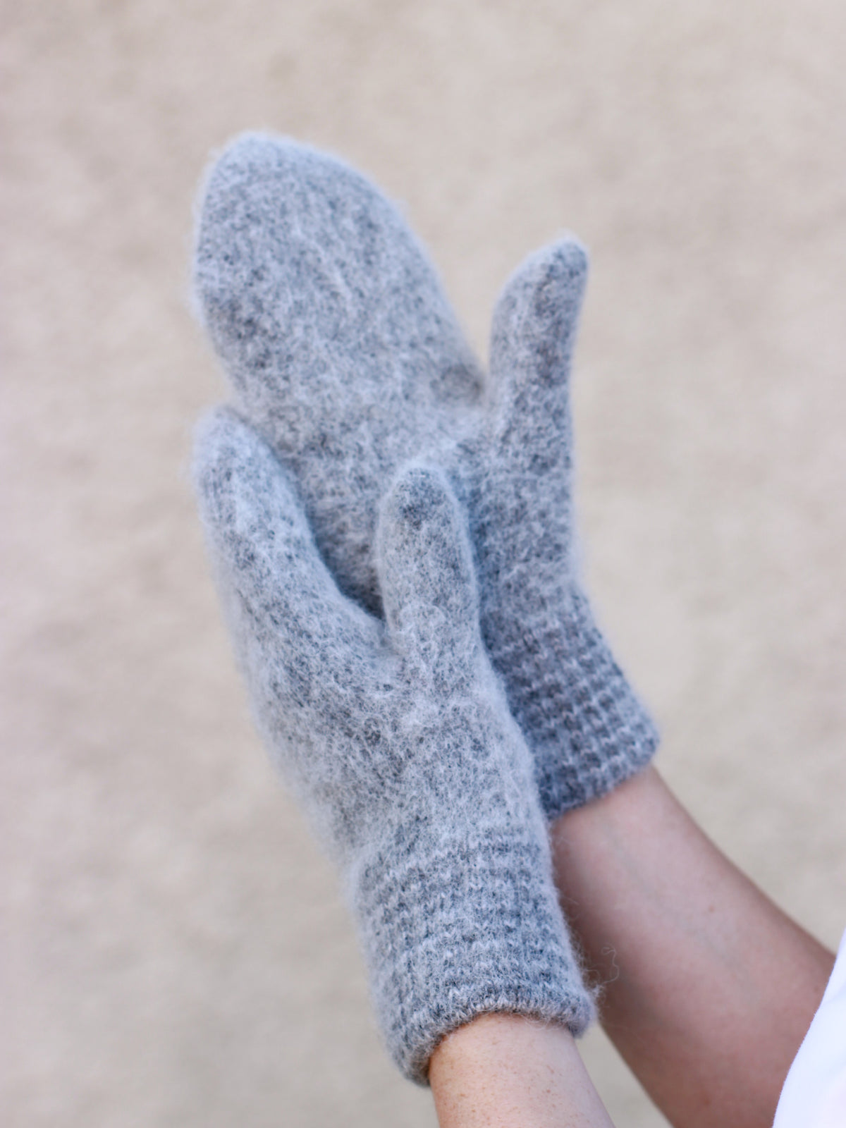 Grey Wool Mittens