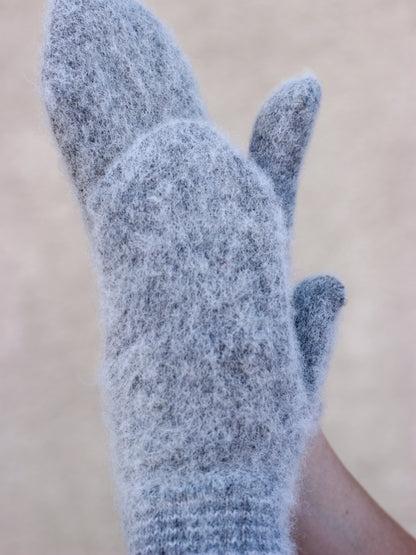 Grey Wool Mittens