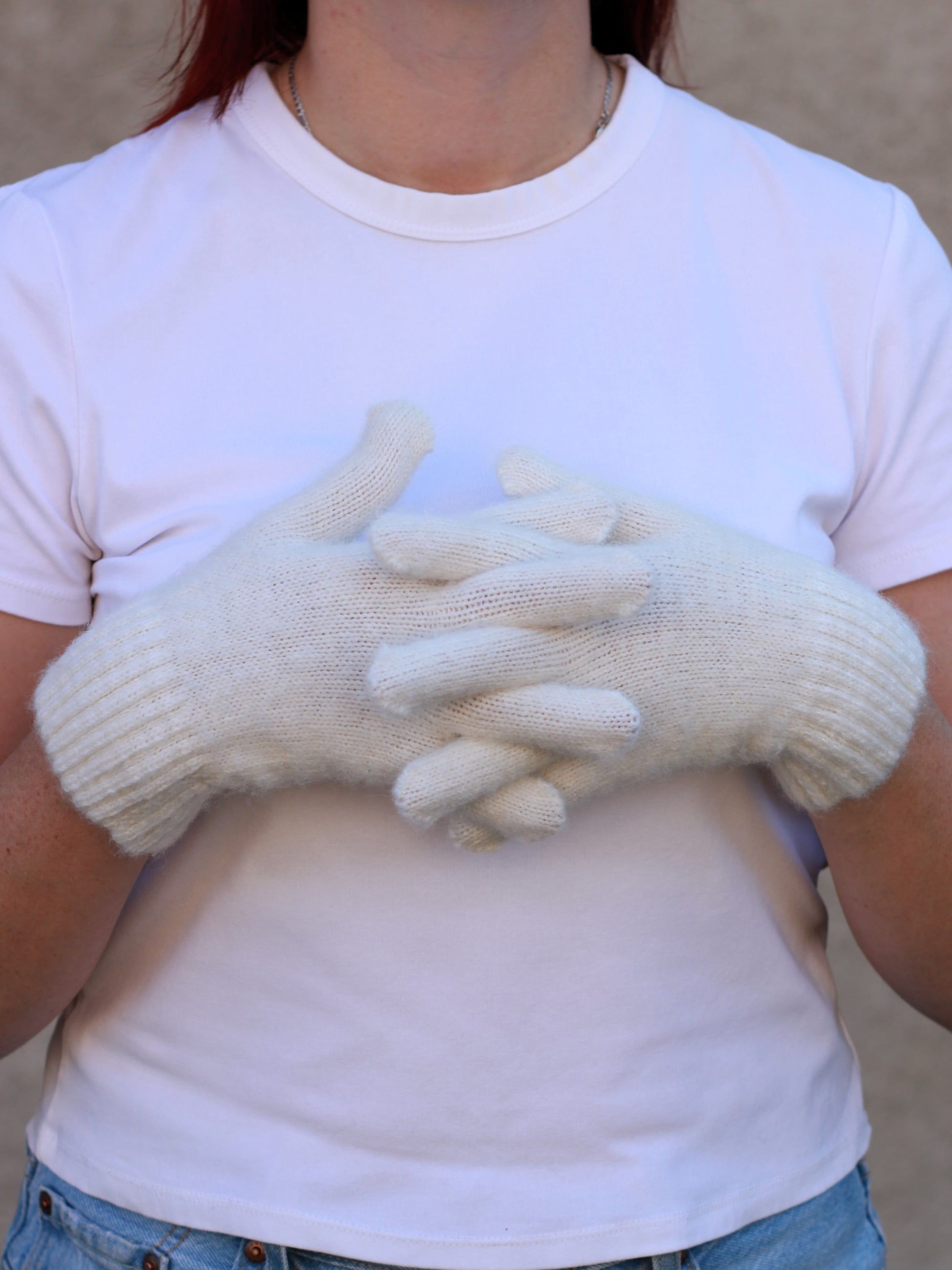 White Wool Gloves