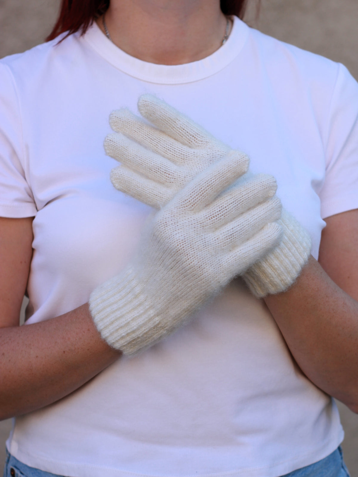 White Wool Gloves