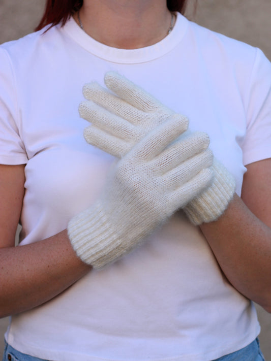 White Wool Gloves