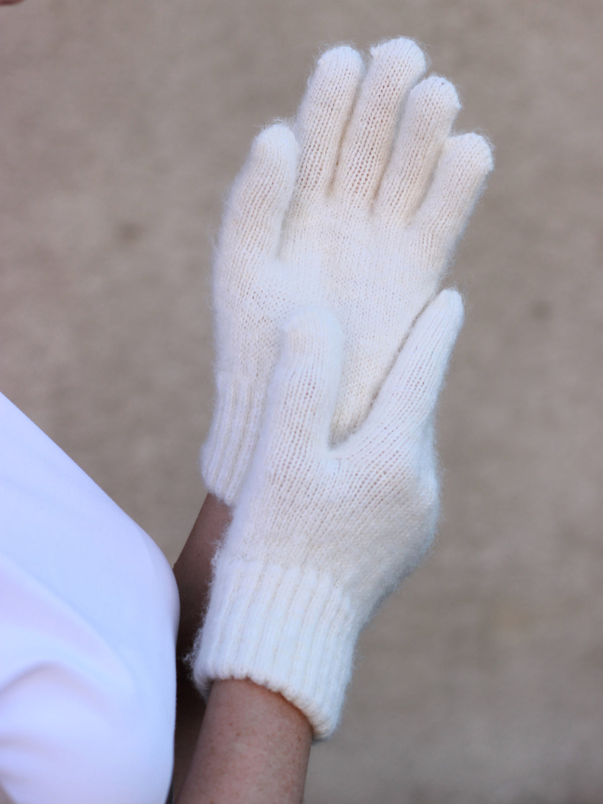 White Wool Gloves
