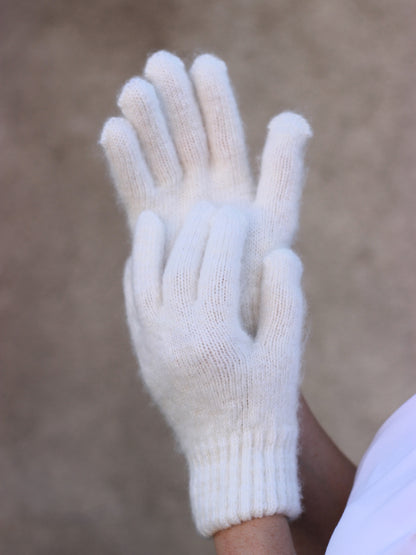 White Wool Gloves