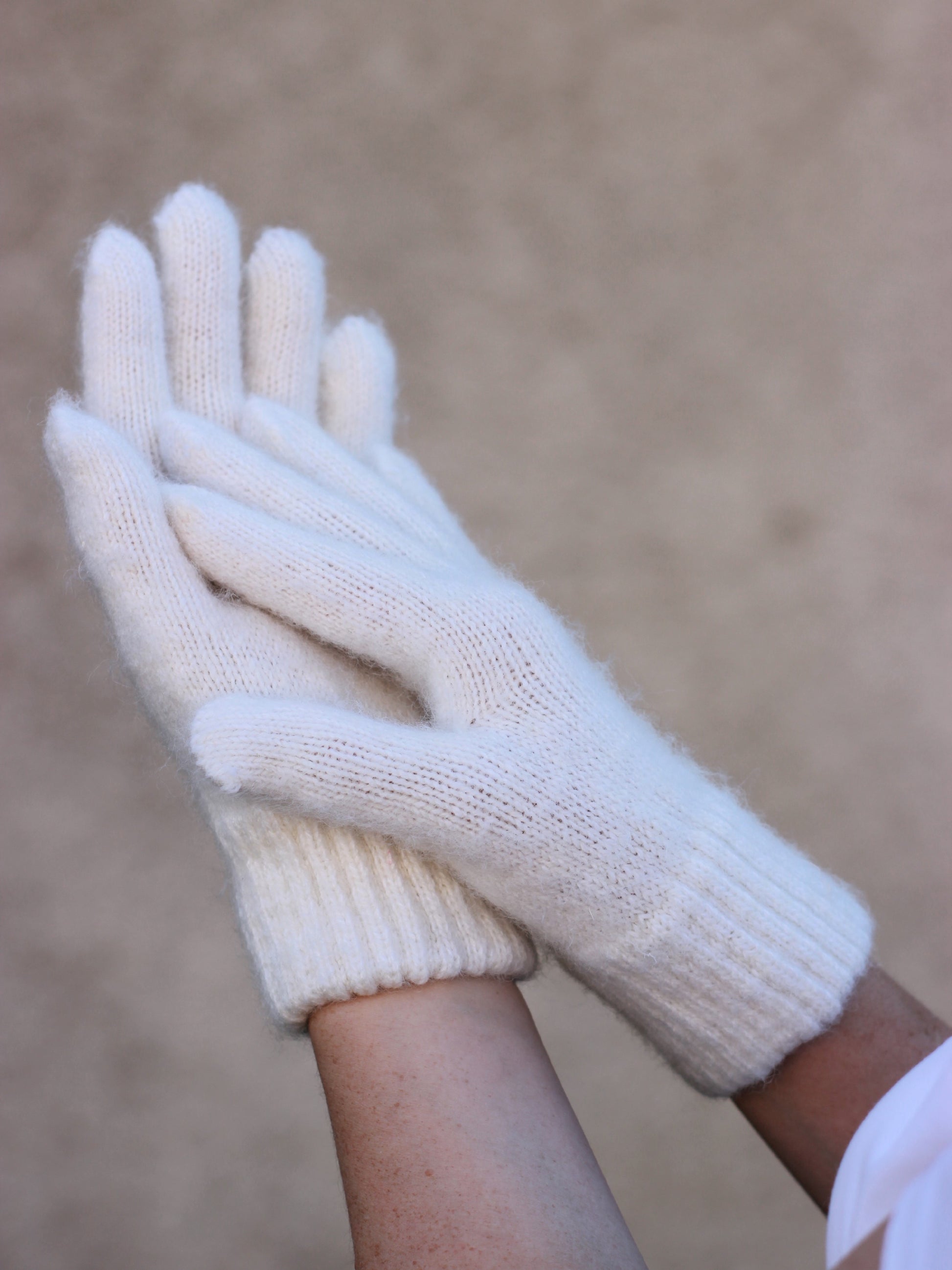 White Wool Gloves