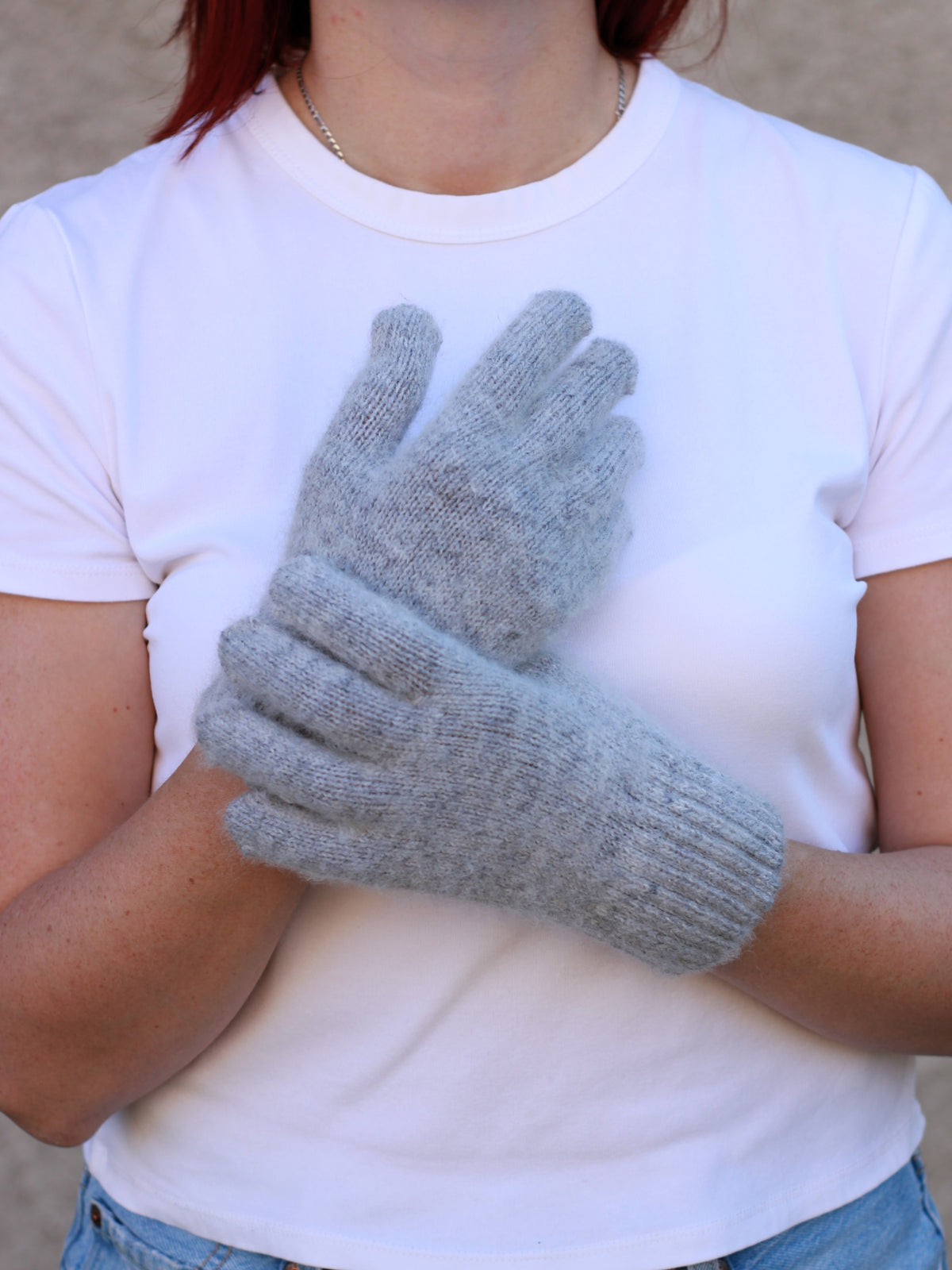 Grey Wool Gloves