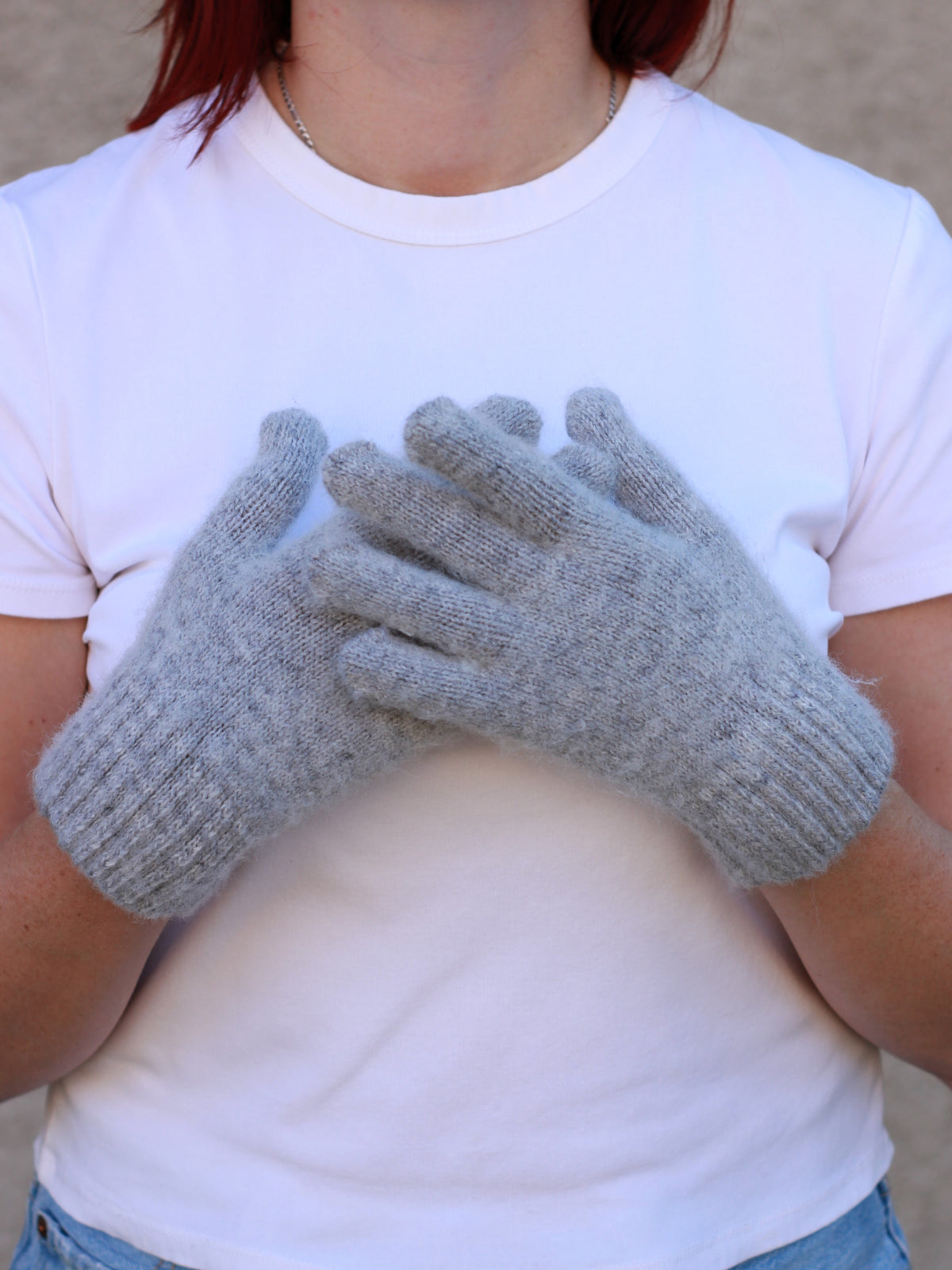 Grey Wool Gloves
