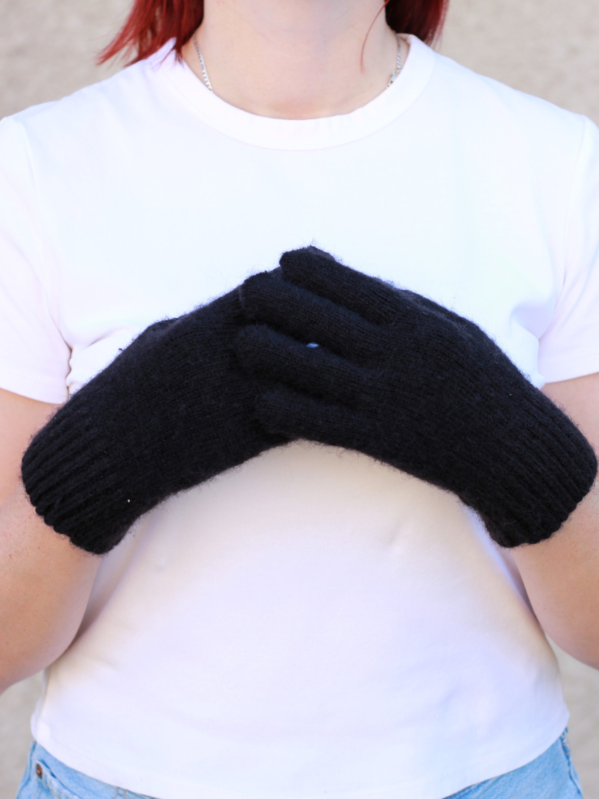 Black Wool Gloves