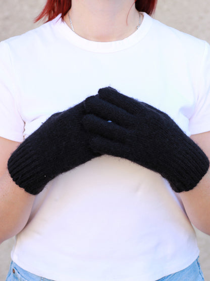 Black Wool Gloves