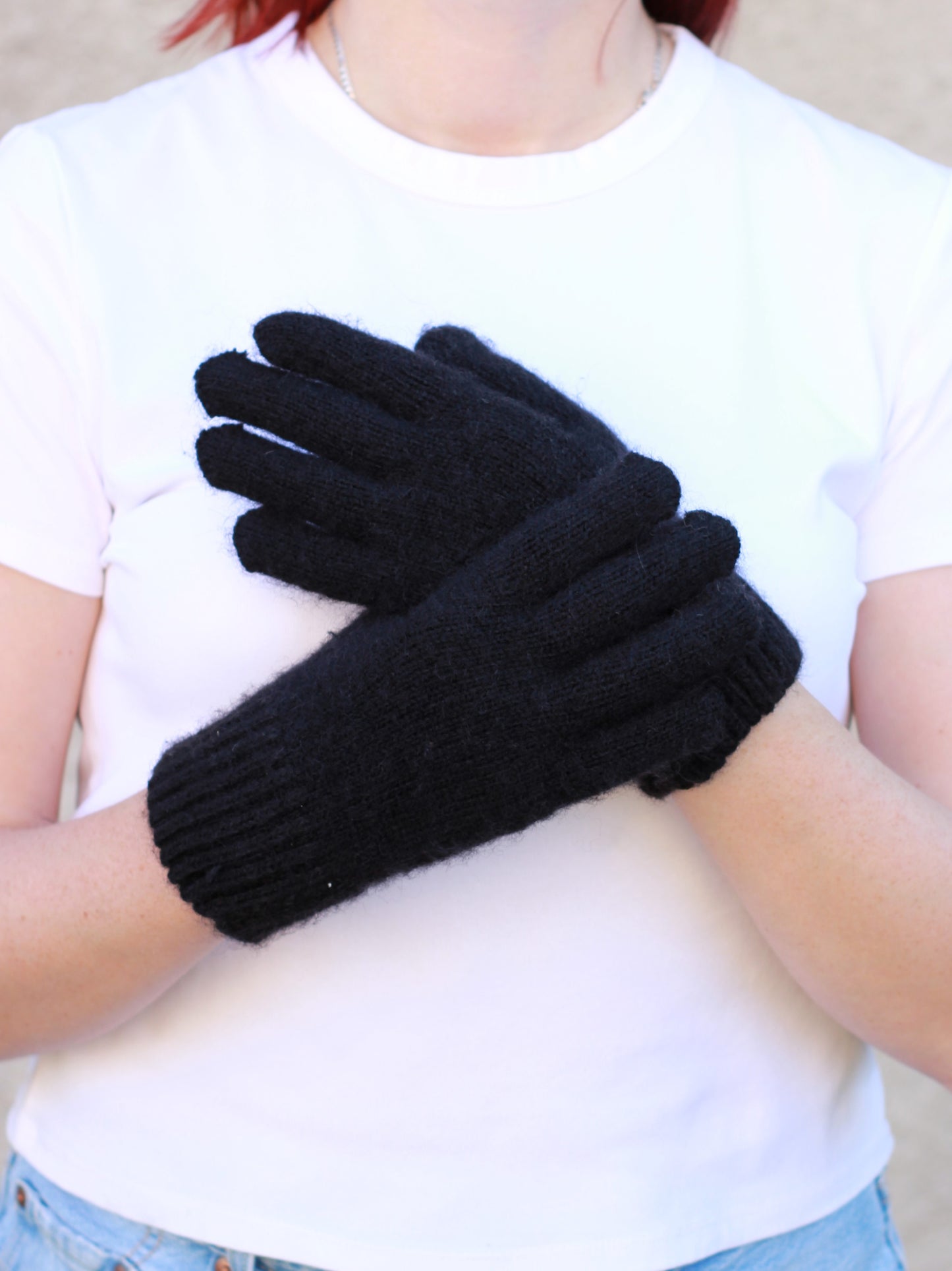 Black Wool Gloves